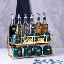 Seasoning box kitchen supplies domestic seasoning tank seasoning tank oil vinegar bottle seasoning bottle iron storage set combination