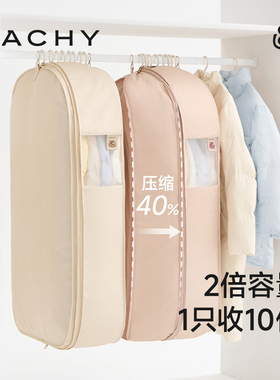 里序羽绒服防尘袋衣服防尘罩大衣衣物挂衣罩挂式家用大容量挂衣架