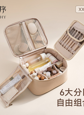化妆包女2025新款便携化妆箱旅行化妆刷袋大容量化妆品收纳包高端