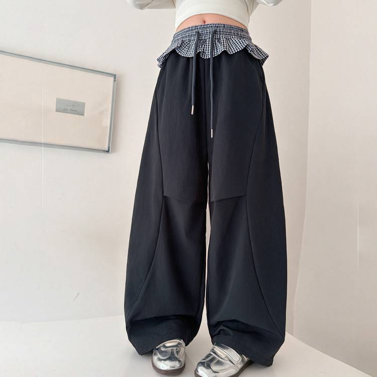 专柜品牌女大童裤子春秋款2026新款秋装初中生洋气休闲女孩直筒弯
