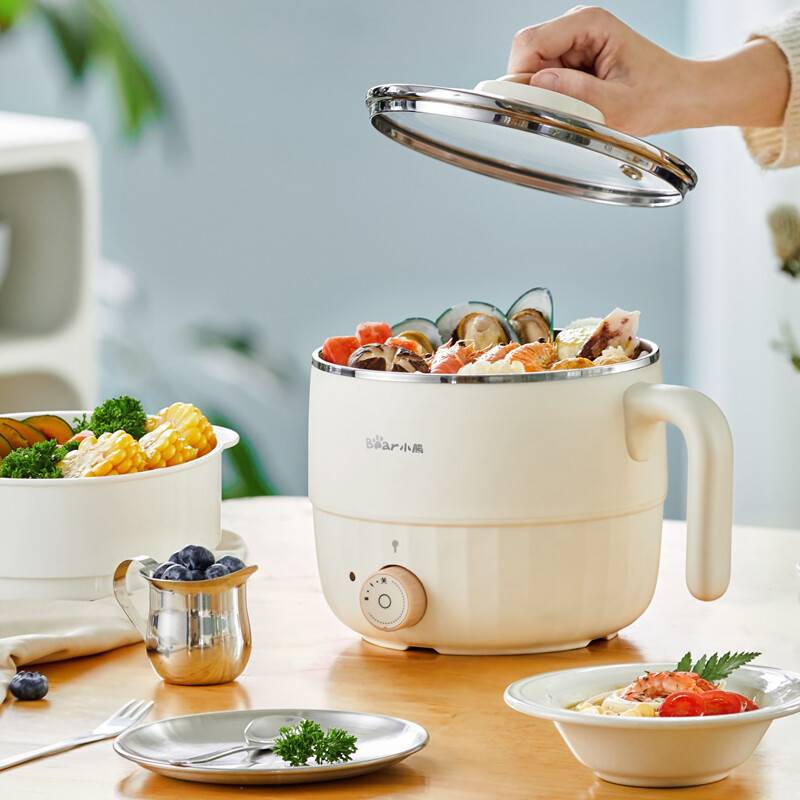 专柜品牌Bear/小熊 DRG-F12H2电热锅小型304不锈钢内胆蒸煮多用锅