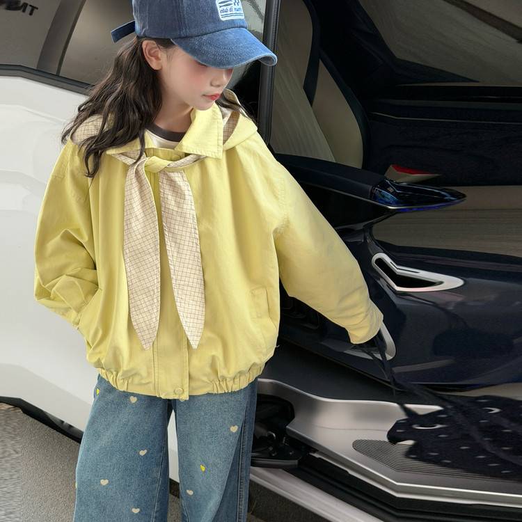 专柜品牌女童春秋外套2026韩版休闲拉链风衣洋气上衣秋款可脱卸连