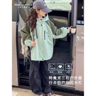 专柜品牌女童冲锋衣加厚秋冬款2025新款女孩三合一可拆卸儿童大童