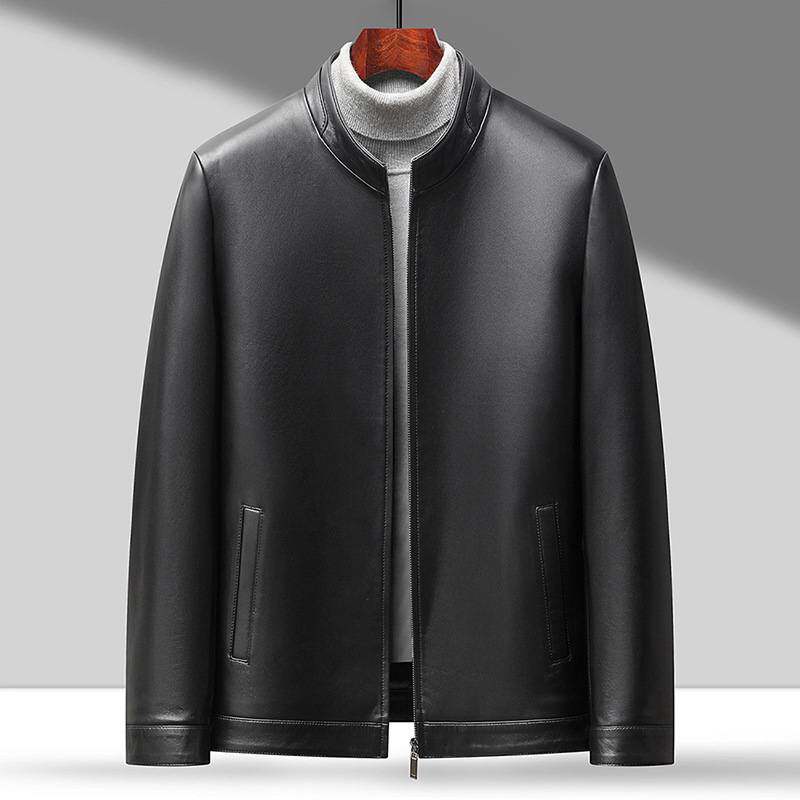 专柜品牌男式真皮皮衣秋冬立领拉链版脱卸羽绒内胆青年高端商务绵