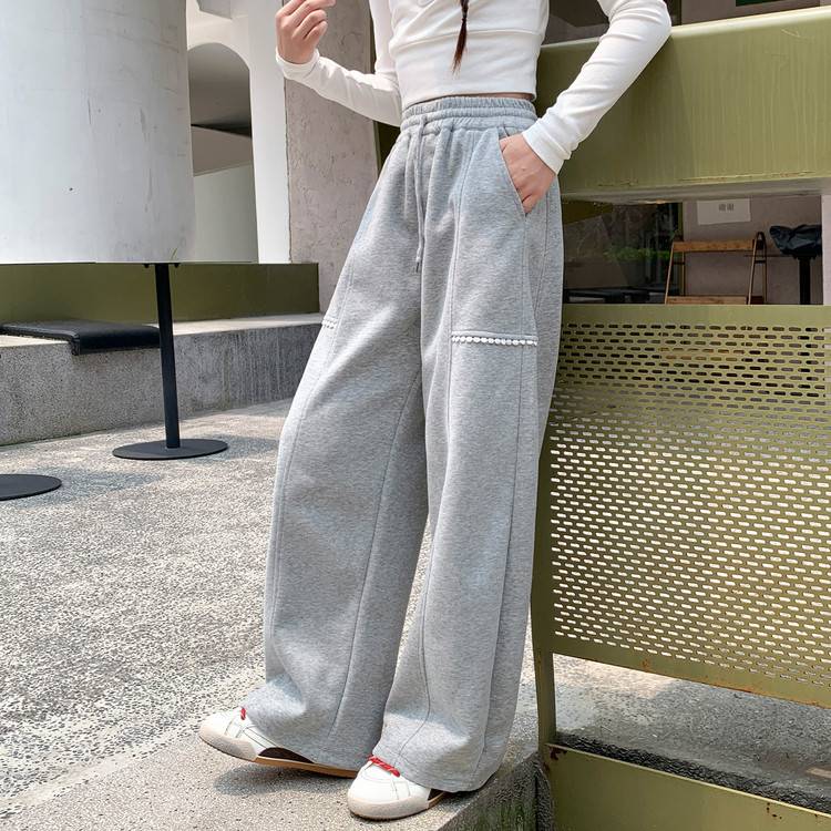 专柜品牌女童裤子2026秋装新款卫裤儿童春秋款阔腿裤女孩中大童直