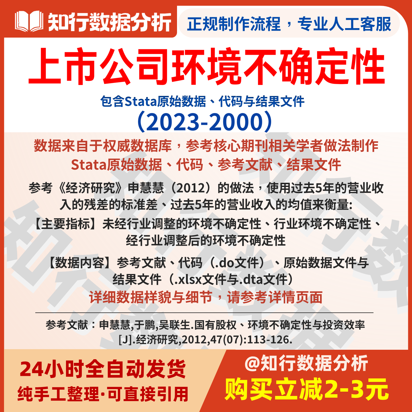 上市公司环境不确定性2023-2000包括处理代码和结果