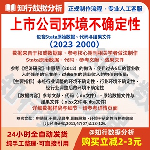 上市公司环境不确定性2023-2000包括处理代码和结果