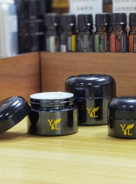 悠乐芳YL金色标避光黑色玻璃面霜霜膏瓶diy精油乳霜眼霜香膏空瓶