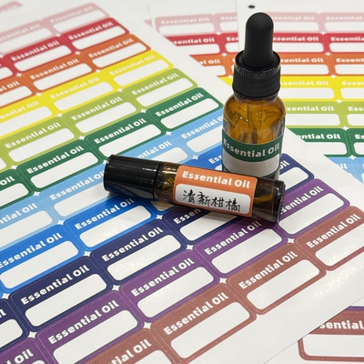 可手写优质铜版纸护肤品精油瓶分装瓶瓶身彩色标签纸不干胶贴纸