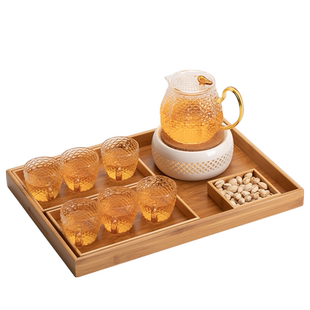 玻璃花茶壶蜡烛加热温茶茶具套装底座家用下午茶水果茶围炉煮茶器