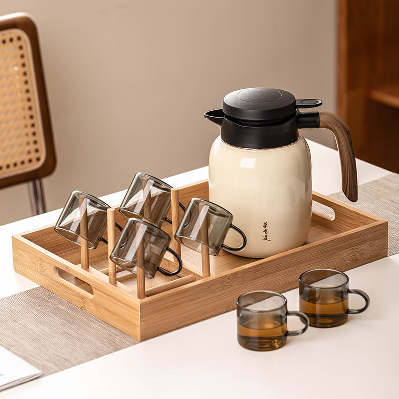 焖茶壶不锈钢保温壶家用简约茶水分离带滤高档泡茶壶茶杯茶具套组