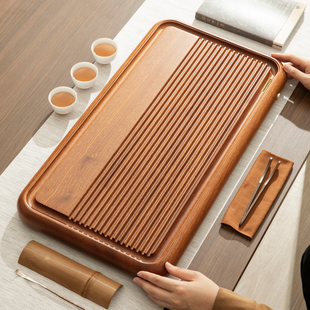 泥徒花梨木茶盘家用高档实木茶台沥水盘功夫茶具茶托盘茶海干泡盘