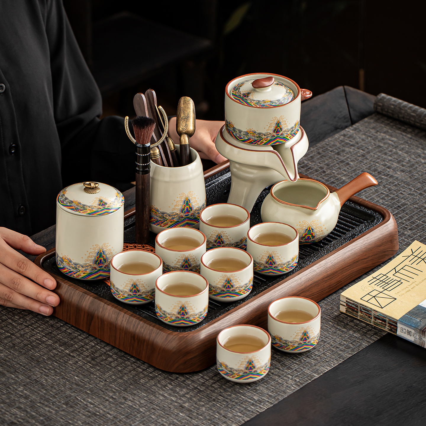 汝窑自动功夫茶具套装家用