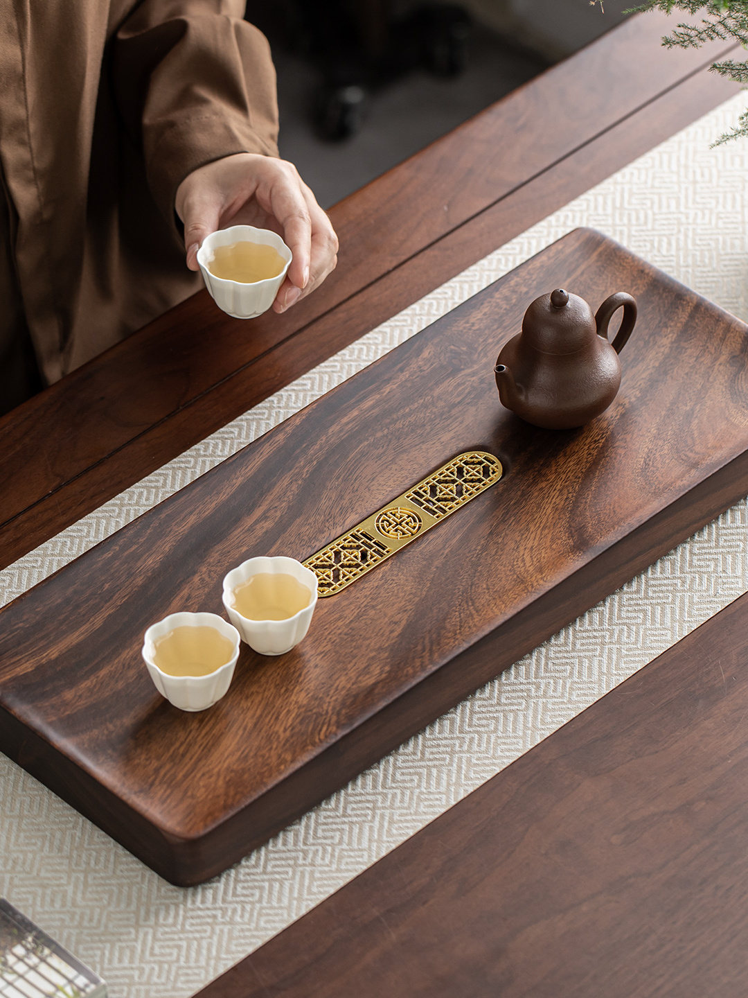 胡桃木茶盘家用实木茶海沥水储水盘办公室干泡茶台功夫茶具茶托盘