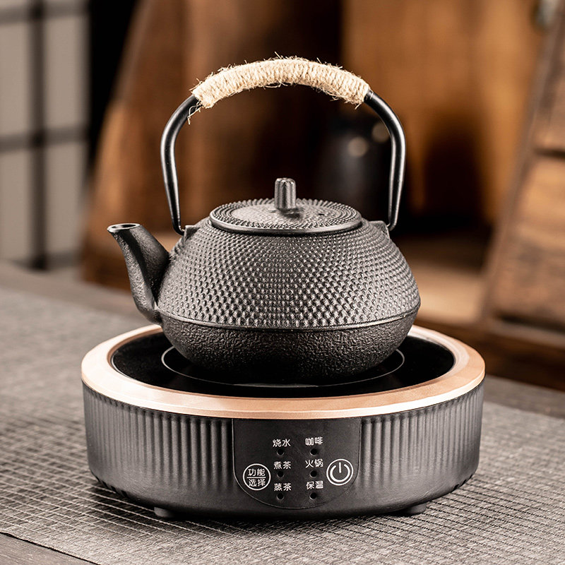 铁壶煮茶壶围炉煮茶家用泡茶专用烧水壶炭火炉黑晶炉器具茶具套组