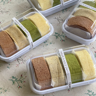 蛋糕卷包装盒毛巾卷瑞士卷分隔纸打包盒甜品切块分装盒加高西点盒