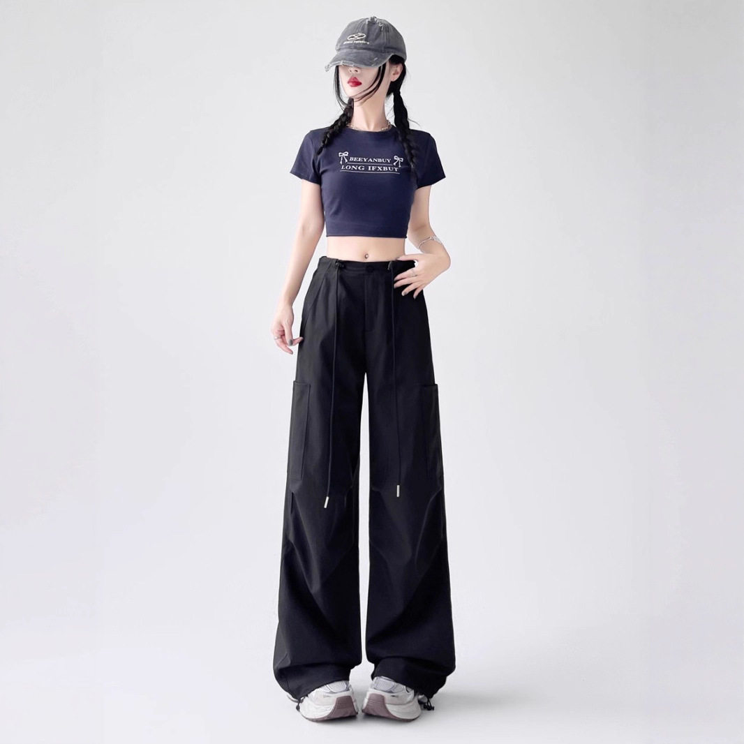 2026春季美式工装裤女速干裤薄款时尚高腰宽松百搭休闲户外运动裤,女装/女士精品,休闲裤,淘宝优惠券,粉丝福利购,淘宝优惠卷