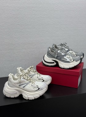 真皮网红港风松糕厚底老爹鞋女2025新款春潮酷炸街百搭运动休闲鞋