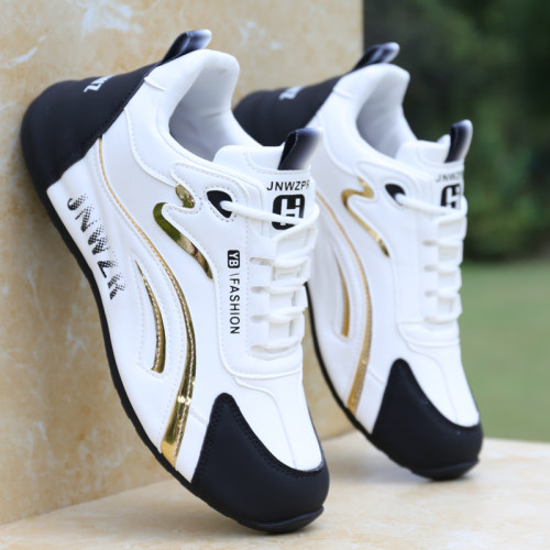 男鞋2026春季新款老爹鞋皮面防水