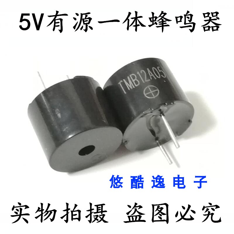一体蜂鸣器 TMB12A05  12*9.5  5V  电磁式有源蜂鸣器