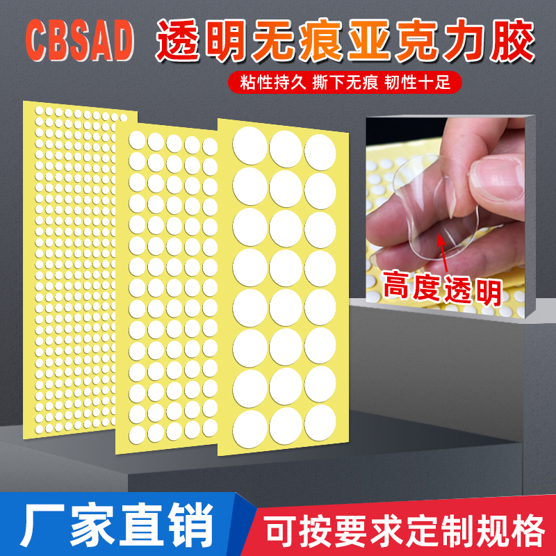 特价0.8mm厚亚克力耐高温家用纳米点胶贴墙透明无痕车载婚庆汽球