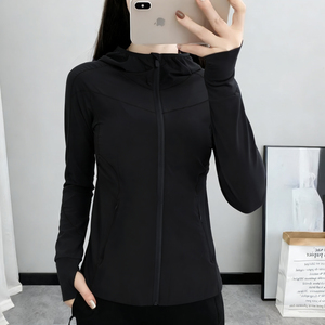 2026春秋夏薄款修身户外速干运动防晒风衣跑步健身瑜伽服连帽外套