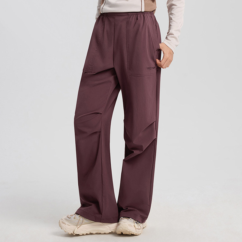 户外速干裤女春夏季薄款透气徒步登山旅行运动休闲快干宽松长裤子