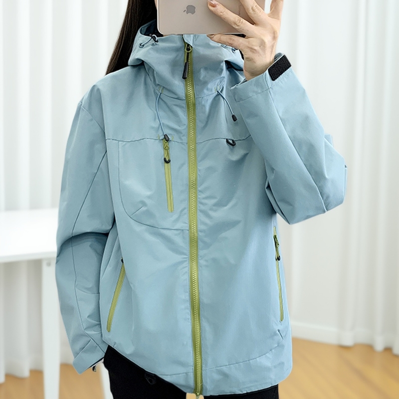美式冲锋衣男女款春秋季中青少年户外防风防水登山服工装夹克外套