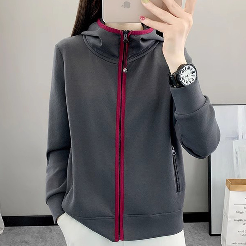 2025新款春秋季外套女薄款连帽卫衣宽松运动休闲跑步健身百搭帽衫