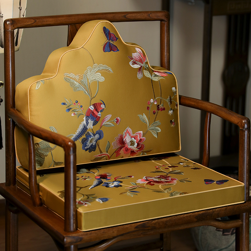 红木沙发靠山枕中式实木茶椅靠背垫一体圈椅太师椅垫加厚海绵坐垫