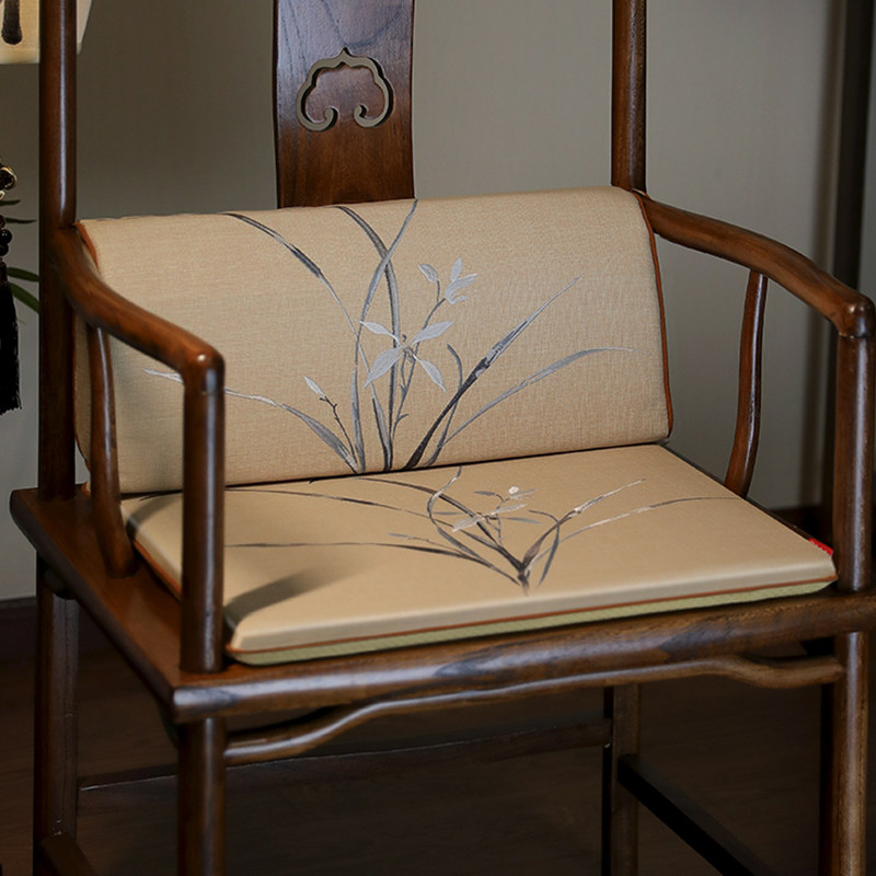 中式红木椅子靠背垫沙发坐垫靠背一体茶椅圈椅坐垫护腰小靠垫定制