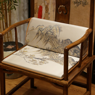 靠山靠垫中式椅垫红木椅子坐垫一体实木圈椅茶椅主人椅沙发垫座垫
