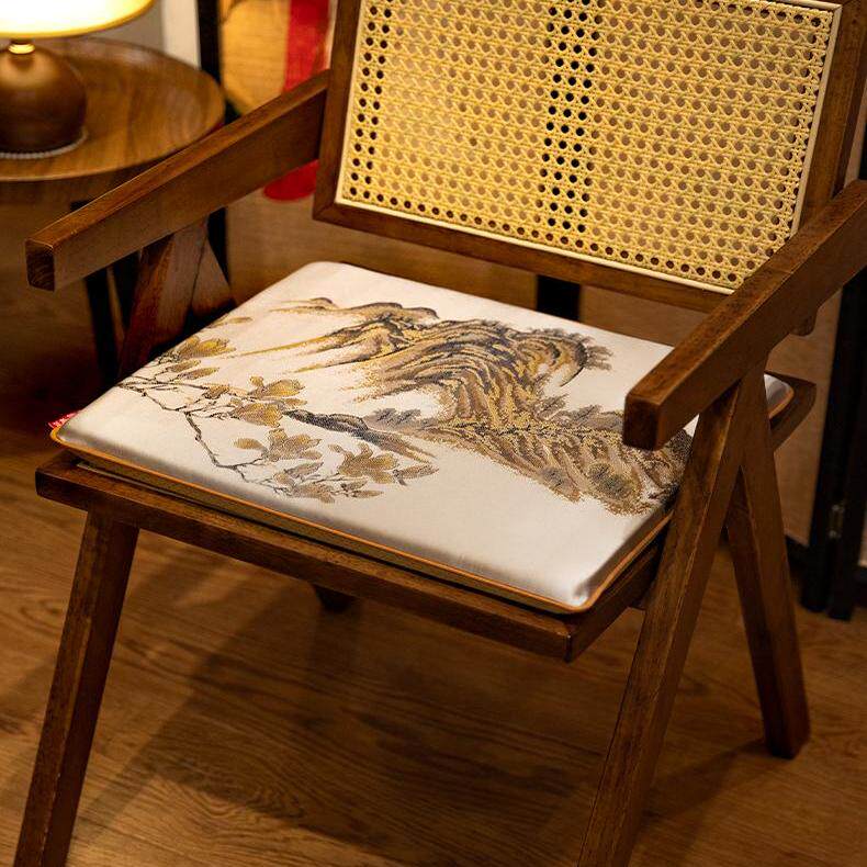 新中式椅子垫高档红木家具茶椅垫坐垫江山如画圈椅太师椅餐椅垫