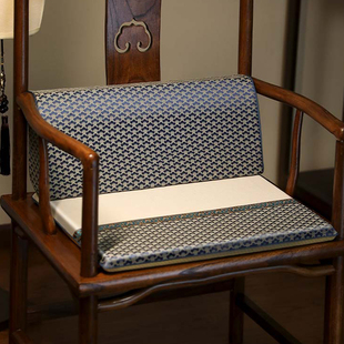 中式椅垫带靠背实木茶椅垫腰靠圈椅护腰靠垫红木椅子坐垫靠背一体