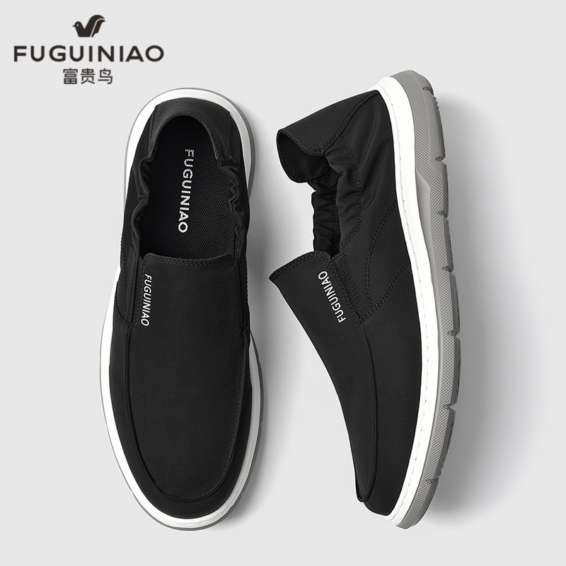 富贵鸟男鞋休闲鞋2023夏季新款男士布鞋通勤工作板鞋男舒适懒人鞋