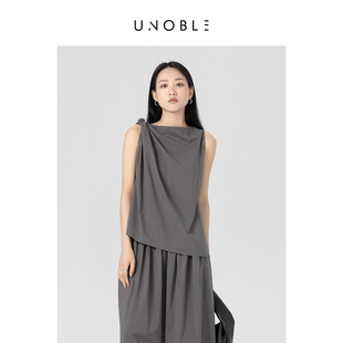 不规则无袖 UNoble 设计感小众 打结设计感极简背心女夏季 上衣 新品