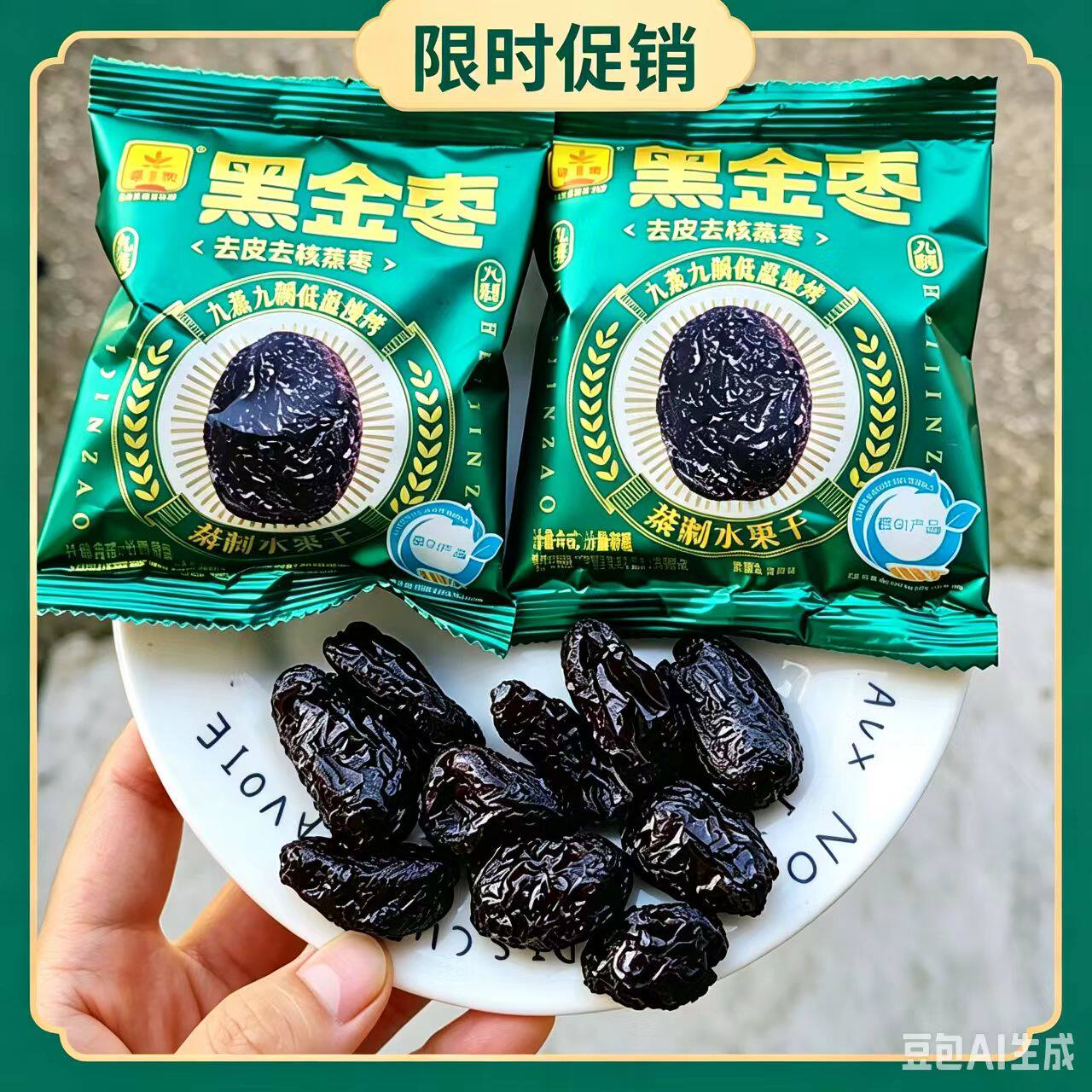 黑金枣九蒸九制慢烤红枣干休闲零食好吃不贵500克