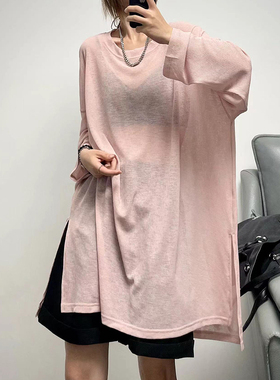 菲尔丹 韩国冰淇淋色淡颜 凉凉透气竹节丝 大大版薄防晒长T恤571