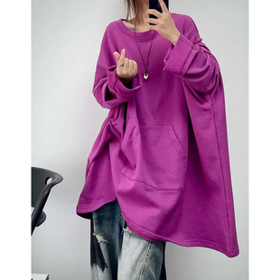 菲尔丹 oversize 慵懒宽松袋鼠插兜小圈棉秋冬宽松长袖长卫衣597