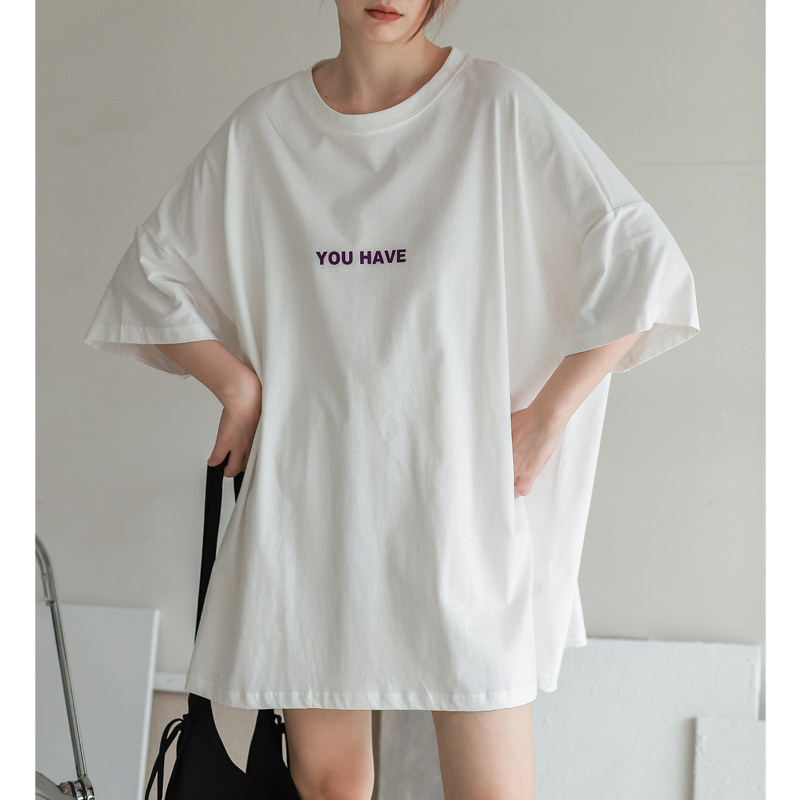 菲尔丹 七个小矮人大阔形落肩袖圆领短袖t恤 港风下衣失踪长t699