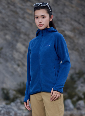 montbell日本蒙贝欧秋冬季户外超轻防寒保暖厚抓绒衣女休闲外套