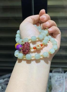 2026佘太翠老型珠毛衣链时尚精致搭配朱砂莲花款精致女款项链毛衣