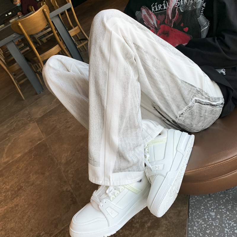 春夏1新款美式高街vibe脏脏裤潮裤男女牛仔裤 611-3 K725 P60图片