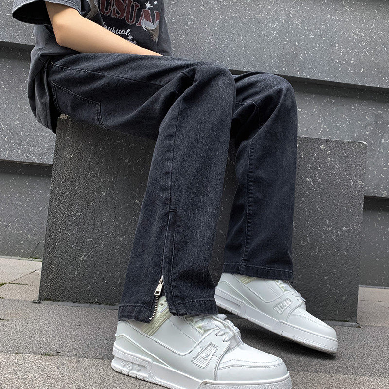 2023春夏新款高街美式拉链男女牛仔裤 611-3 K744 P55图片