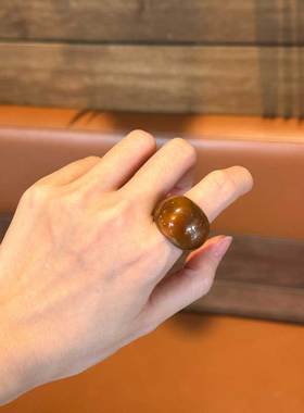 SCWSTUDIO茶色琉璃中古指环