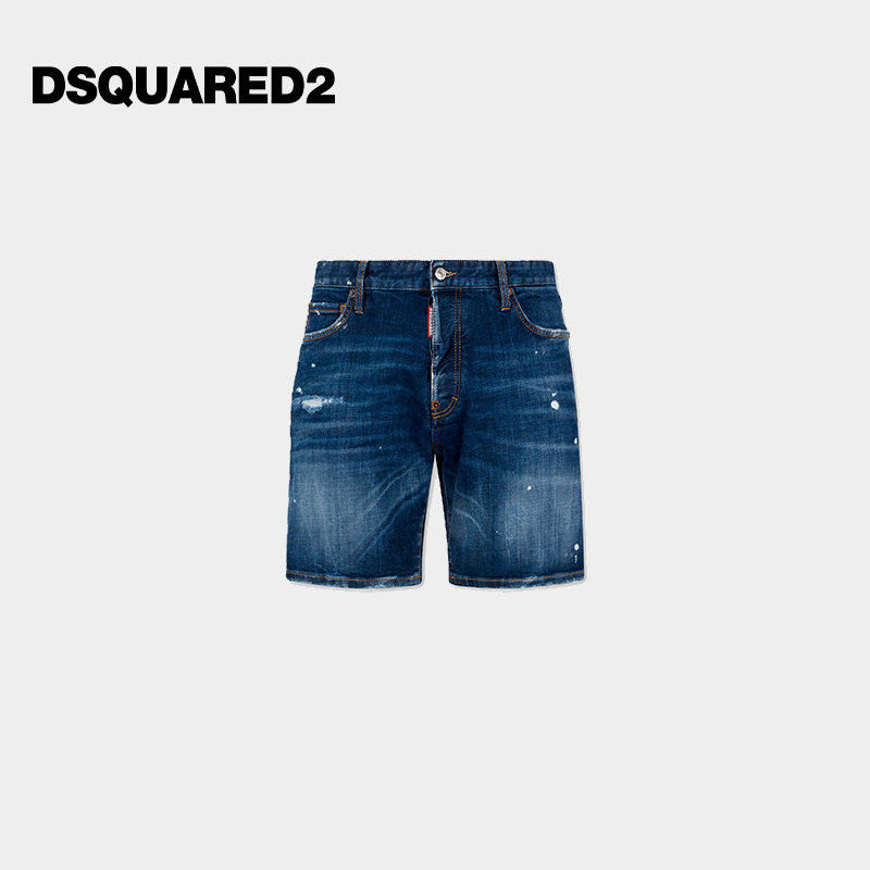 DSQUARED2/D2次方 2026秋冬新品男士宽松直筒牛仔短裤图片