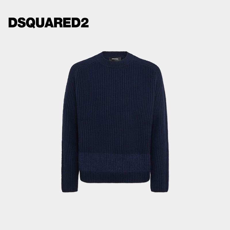 DSQUARED2/D2次方 男士徽标贴片时尚简约针织衫