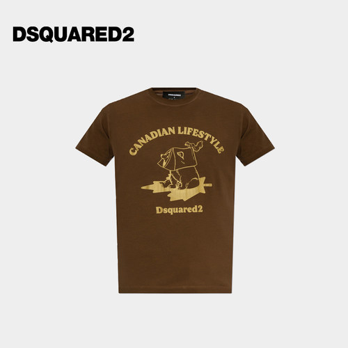 【低至5折】DSQUARED2/D2次方 男士小熊徽标印花棉质圆领短袖T恤