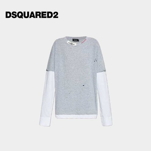 DSQUARED2/D2次方 女士棉质圆领长袖T恤