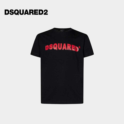 DSQUARED2/D2次方  男士徽标印花棉质圆领短袖T恤